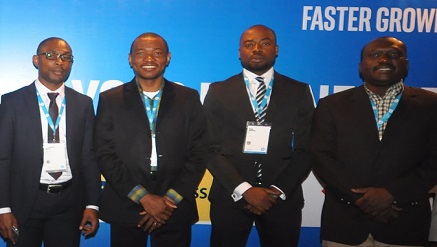 L-R: Basics Retail Banking Diamond Bank Plc;, Mr. Chiemezie Ohaji,  Consumer Channels Group Director HP; Mr. Mark Ihimoyan, Account Manager HP;Mr. Paul Ofulue;  and Enterprise Solutions and Services BDM, Intel Corporation, Mr. Femi Babajide,  during the 2015 Technology tour to encourage Small and Medium Businesses (SMBs) in Nigeria at Oriental Hotel, Lekki, Lago